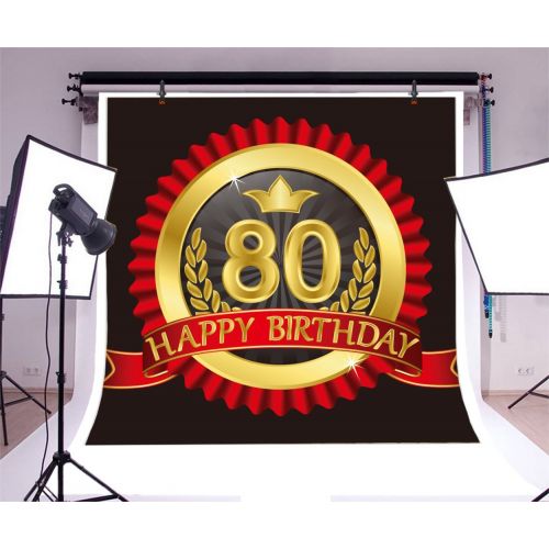  80Th Birthday Photography Backdrop - Yeele 10x10ft Vinyl Grandparents Anniversary Fathers Mothers Birthday Party Banner Decor Photo Background Family Party Portrait Photo Booth Pro