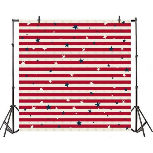  Yeele 7x7ft Red and White Stripe Photography Backdrop Stars Birthday Wedding Party Banner Background Newborn Baby Shower Boy Portrait Photo Booth Video Shoot Vinyl Photocall Studio