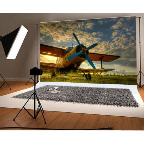  Yeele 10x6.5ft Vintage Aircraft Backdrop Vinyl Retro Fuselage Propeller Biplane Landing Home Photography Background Adult Baby Portrait Photo Booth Nostalgic Airplane Soldier Shoot