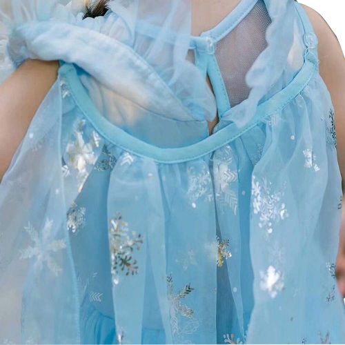  Yeesn Girls Snow Queen Princess Elsa Dress Costumes Sequins Dresses with Snow Cloak
