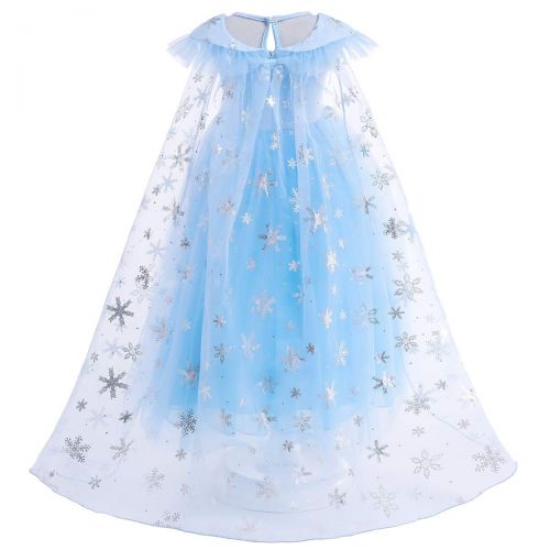  Yeesn Girls Snow Queen Princess Elsa Dress Costumes Sequins Dresses with Snow Cloak