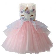 Yeesn Girls Princess Unicorn Costume Tulle Tutu Dress Summer Sleeveless Costume