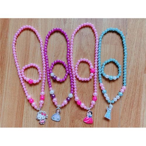  Yefashion Girl 4Sets Necklace+Bracelets Dress-up Hellokitty Snow White Elsa Sophia Princess Costume Accessory