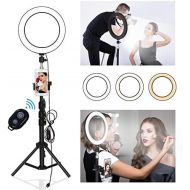 [아마존베스트]Yefound 9 Selfie Ring Light with Tripod Stand & Cell Phone Holder, LED Light Ring for YouTube/Live/Makeup, with Three Light Modes Mini Led Camera Ring Light Compatible with iPhone