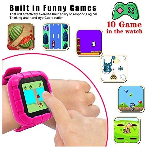  [아마존베스트]Yehtta Gifts for 3-8 Year Old Girls Smart Watch for Kids Samrtwatch Touchscreen Kids Watches Girls Alarm Clock Electronic Toys for Kids Pink