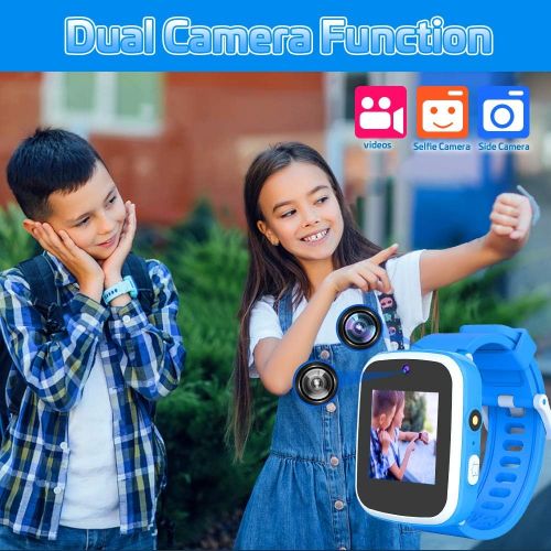  [아마존베스트]Yehtta Kids Smart Watch Toys for 3-8 Year Old Boys Toddler Watch HD Dual Camera Watch for Kids All in one Blue Birthday Gifts for Kid USB Charging Touch Screen Kids Watch Education