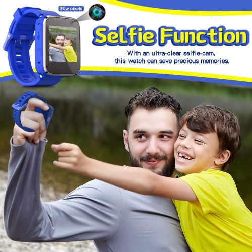  [아마존베스트]Yehtta Kids Smart Watch Toys for 4-10 Year Old Toddler Watch for Boys&Girls Blue Children Multi-Function Watch with Selfie-cam Christmas Birthday Gifts for Kid Touch Screen Recharg