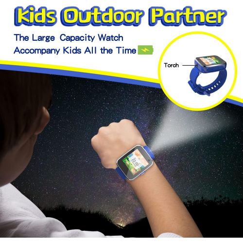  [아마존베스트]Yehtta Kids Smart Watch Toys for 4-10 Year Old Toddler Watch for Boys&Girls Blue Children Multi-Function Watch with Selfie-cam Christmas Birthday Gifts for Kid Touch Screen Recharg