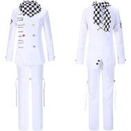 Yejue Ouma Kokichi Cosplay Costume White School Uniform Danganronpa V3 Halloween Suit with Scarf