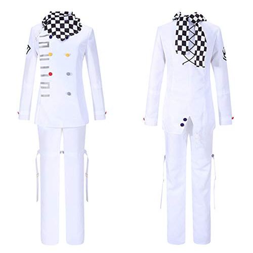  할로윈 용품Yejue Ouma Kokichi Cosplay Costume White School Uniform Danganronpa V3 Halloween Suit with Scarf