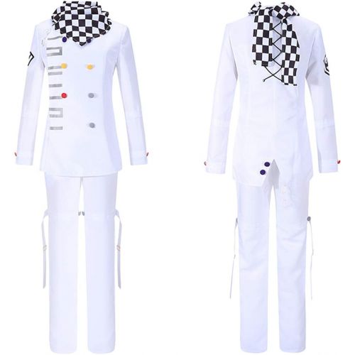  할로윈 용품Yejue Ouma Kokichi Cosplay Costume White School Uniform Danganronpa V3 Halloween Suit with Scarf