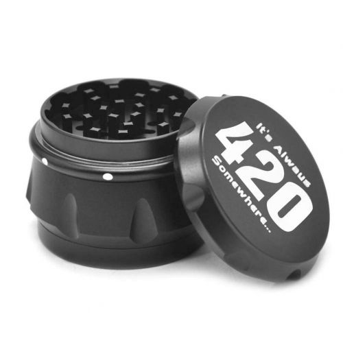  Yeleo Trosetry Krautermuehle, 4 Teiliger Pollen Cruncher Premium Gewuerzmuehle Pipe Gras Aluminiumlegierung Grinder Fuer Tabak,Spice,Krauter,Herb Durchmesser 63mm(schwarz)