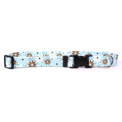  Yellow Dog Design Blue Daisy Dog Collar