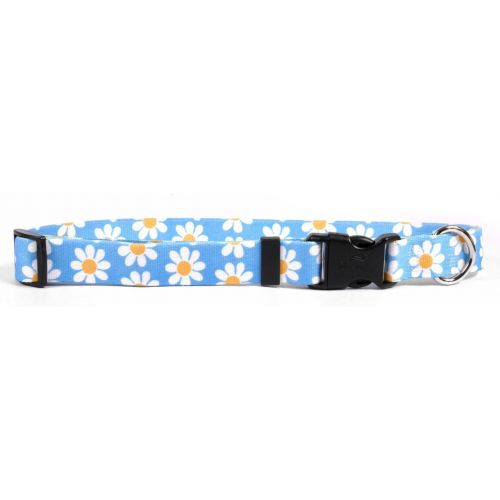  Yellow Dog Design Blue Daisy Dog Collar