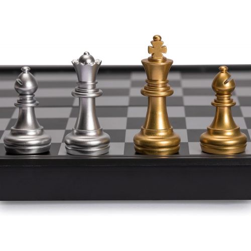  [아마존베스트]Yellow Mountain Imports Magnetic Travel Chess Set (9.7 Inches) - Portable - Perfectly Travel-Sized - Complete Playing Pieces Included in Set