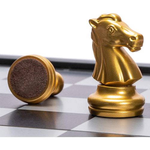  [아마존베스트]Yellow Mountain Imports Magnetic Travel Chess Set (9.7 Inches) - Portable - Perfectly Travel-Sized - Complete Playing Pieces Included in Set