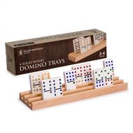 [아마존베스트]Yellow Mountain Imports Premium Beechwood Domino Racks/Trays - Set of 4