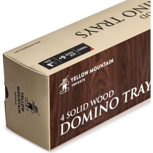  [아마존베스트]Yellow Mountain Imports Premium Beechwood Domino Racks/Trays - Set of 4