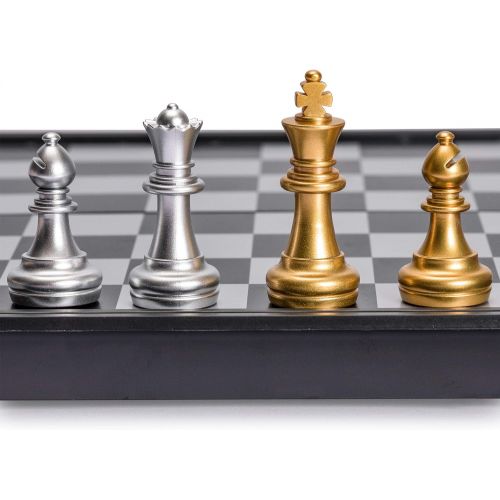  [아마존베스트]Yellow Mountain Imports Travel Magnetic Chess Set (9.7 Inches) - Folding, Portable, and Educational Board Game