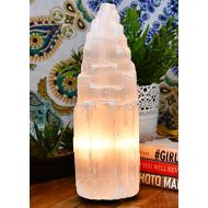 Yellow Tree Company Selenite Crystal Lamp Large, Authentic Handmade Moroccan Selenite, More Calming Than Salt Lamps or Himalayan Salt Lamps, Amazing Selenite Crystal Lamp swl10