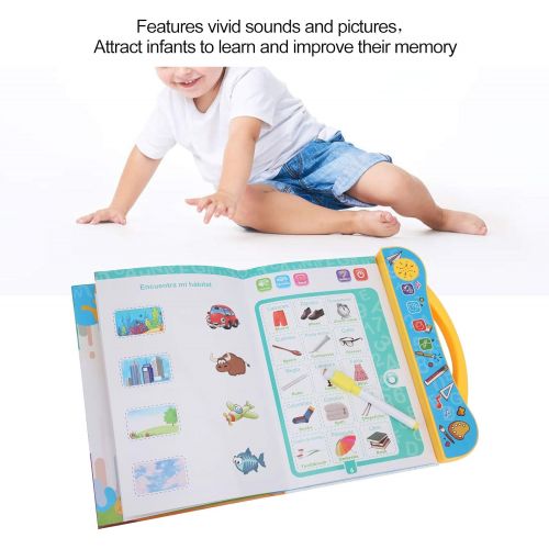  [아마존베스트]Yencoly Preschool Spanish Exquisite ABC Sound Book, Talking Books, Electronic Letters Learning for Kids Above 3 Years Old(Yellow)