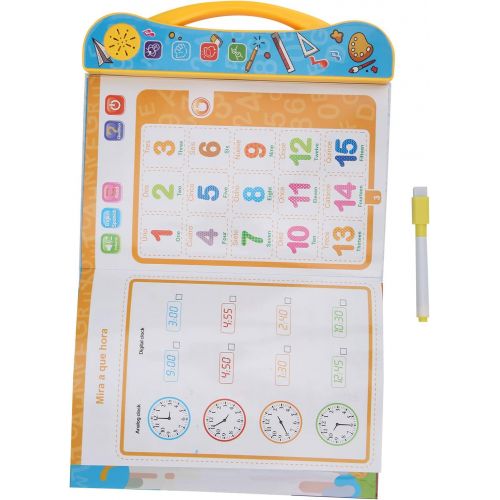  [아마존베스트]Yencoly Preschool Spanish Exquisite ABC Sound Book, Talking Books, Electronic Letters Learning for Kids Above 3 Years Old(Yellow)