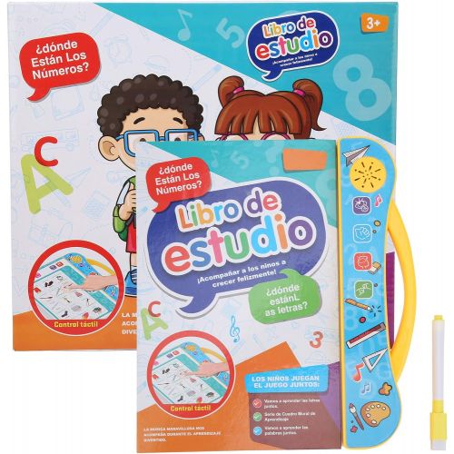  [아마존베스트]Yencoly Preschool Spanish Exquisite ABC Sound Book, Talking Books, Electronic Letters Learning for Kids Above 3 Years Old(Yellow)