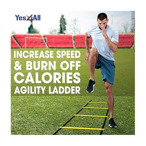  Yes4All 8-12 - 20 Rungs Agility Ladder Speed Training Equipment - Speed Ladder for Kids and Adults with Carrying Bag