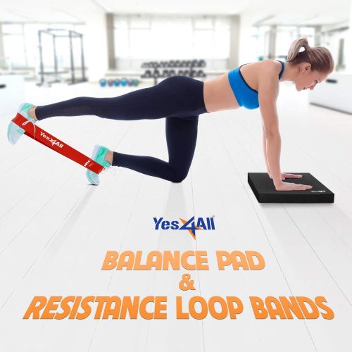  [아마존 핫딜] Yes4All Exercise Foam Pad L & XL - Anti-Fatigue Pad for Ankles & Knees (Loop Bands/Straps) for Physical Exercise/Balance, Therapy, Yoga & Fitness