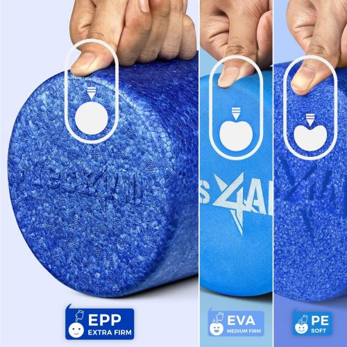  Yes4All High-Density Foam Roller/Round Foam Roller - EPP Foam Roller for Back, Physical Therapy, Exercises, Deep Tissue Muscle Massage (4 Sizes)