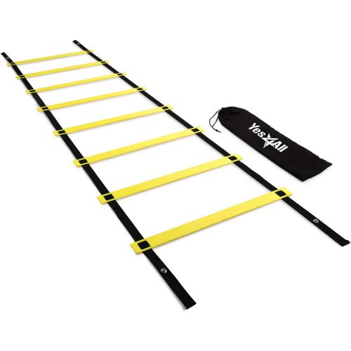  Yes4All Agility Ladder with Carry Bag Footwork Ladder - Multi Choices: 8, 12, 20 Rung and Combo with Agility Cones