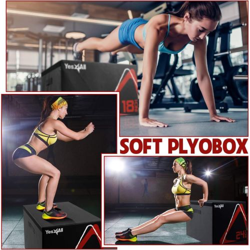  Yes4All Soft Plyo Box/Plyometric Jump Box  Adjustable Plyo Box/Foam Plyo Box for Jump Training, Fitness and Conditioning