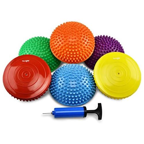  Yes4All Hedgehog Balance Pods with Hand Pump  Multiple Colors (Set of 6)