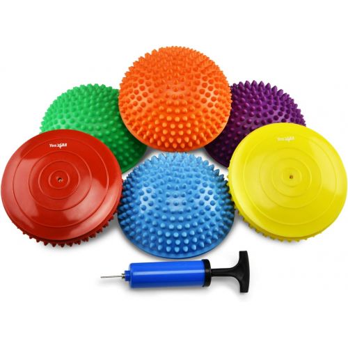  Yes4All Hedgehog Balance Pods with Hand Pump  Multiple Colors (Set of 6)