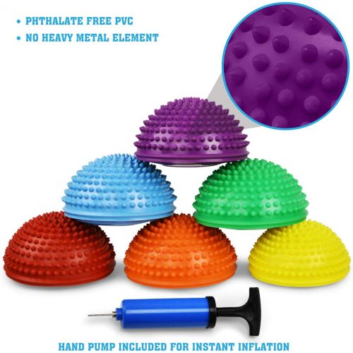  Yes4All Hedgehog Balance Pods with Hand Pump  Multiple Colors (Set of 6)