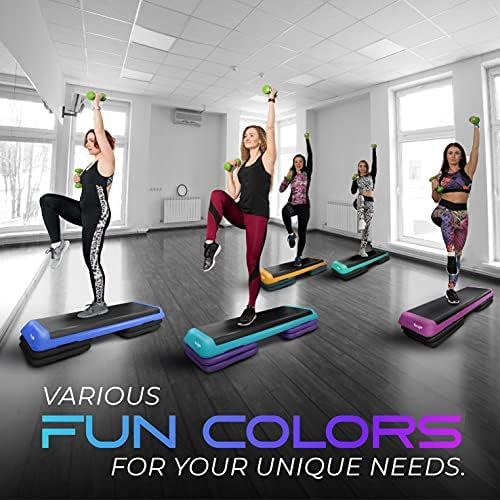  Yes4All Adjustable Aerobic Step Platform with 4 Risers Health Club Size & Extra Risers Options