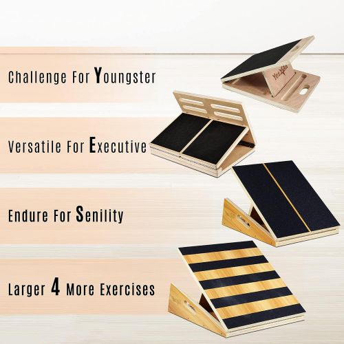  Yes4All Premium Adjustable Wooden/Steel Slant Board - Incline Board (10, 20, 30, 35 & 40 Degree) - Calf Stretcher, Stretch Board