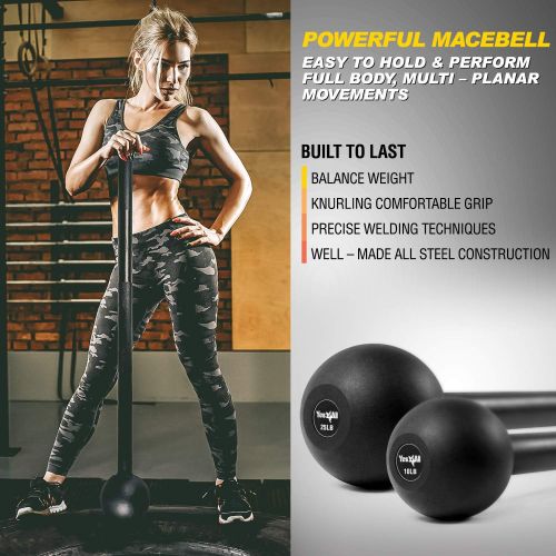  Yes4All Steel Macebell for Full Body Workouts - Availble 5, 7, 10, 15, 20, 25, 30 lbs