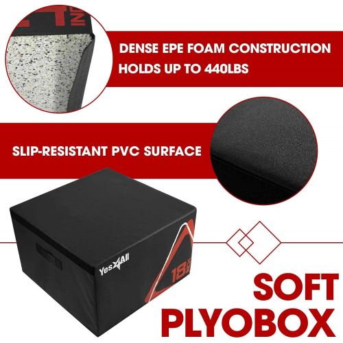  Yes4All Soft Plyo Box/Plyometric Jump Box  Adjustable Plyo Box/Foam Plyo Box for Jump Training, Fitness and Conditioning