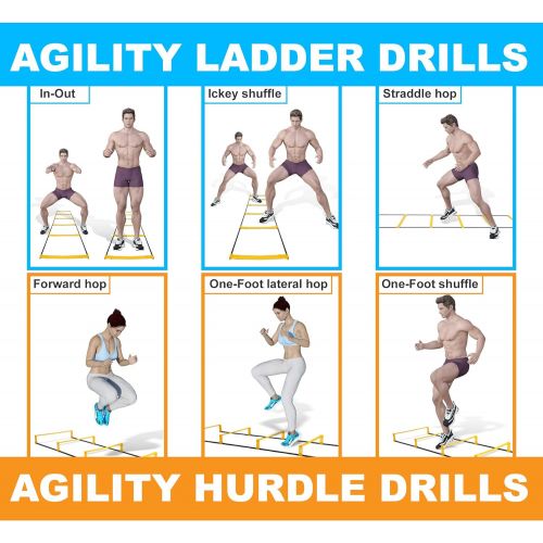  Yes4All Agility Elevation Ladder  12 Rung Agility Ladder Hurdles/Speed Ladder Hurdles  Nylon Carrying Bag Included