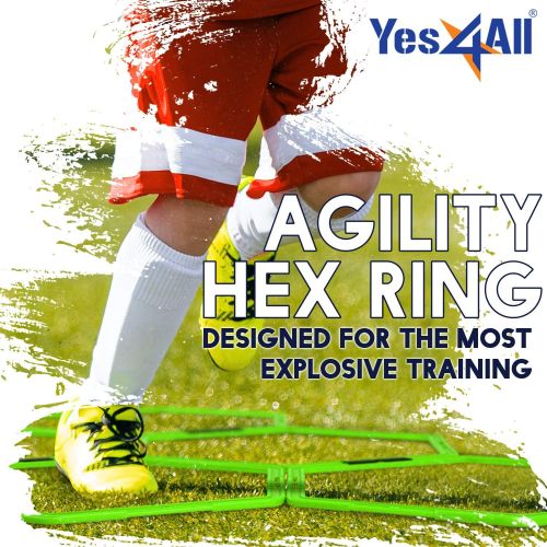  Yes4All Hexagonal Speed & Agility Rings with Carrying Bag (Set of 6 Rings & 12 Rings)