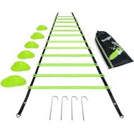 Yes4All Ultimate Combo Agility Ladder Training Set with Agility Ladder 12 Rungs & 12 Agility Cones, Agility Combo Speed Ladder and Balance Training Footwork for All Ages, Included