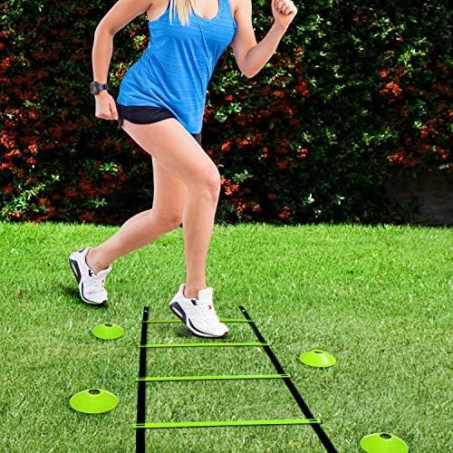  Yes4All Ultimate Combo Agility Ladder Training Set with Agility Ladder 12 Rungs & 12 Agility Cones, Agility Combo Speed Ladder and Balance Training Footwork for All Ages, Included