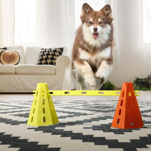  Yes4All Speed Agility Hurdles Cone Set, Dog Agility Obstacle Training, Pet Outdoor Games, Agility Training Equipment for Kids and Adults with Carry Bag