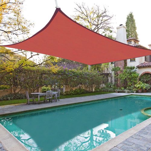  [해상운송]Yescom 16x16 Square Sun Shade Sail Top Outdoor Canopy Patio Cover Red