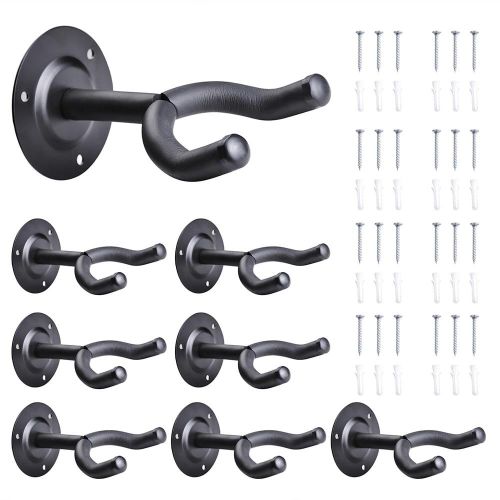  Yescom 8Pcs Guitar Wall Mount Hanger Holder Hook Rack Stand Home Studio Display for Guitar Bass with Screws