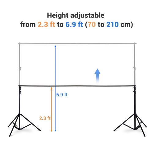 제네릭 Generic 10Ft Adjustable Photo Backdrop Photo Vedio Studio Backdrop Support Stand Crossbar Kit Portrait Shooting