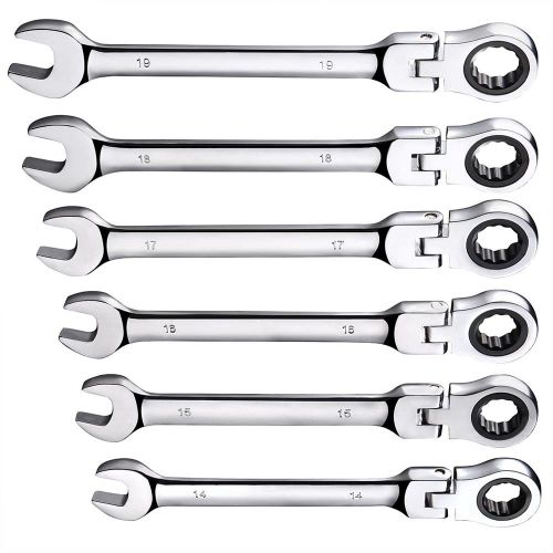  Yescom 12pc 8-19mm Metric Flexible Head Ratcheting Wrench Combination Spanner Tool Set