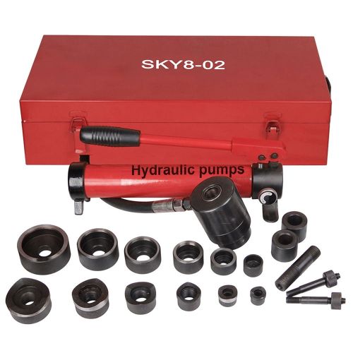  Yescom Pneumatic 10 Ton Hydraulic Knockout Punch Hole Driver Kit Complete Tool Set with 6 Dies