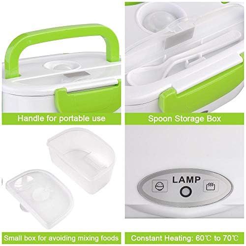  [아마존베스트]Yescom 1.5L Portable Electric Heating Lunch Box Food Storage Warmer w/Stain Steel & PP Removable Container Green